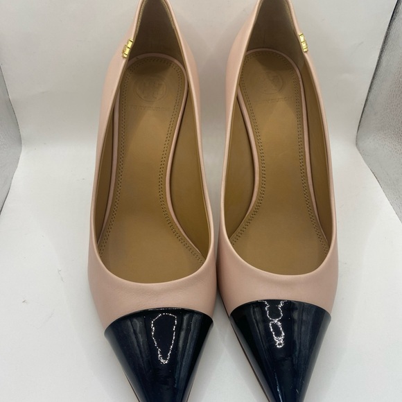 Tory Burch Pink/Black Patent and Leather Penelope Pumps Size 8 - Picture 2 of 16